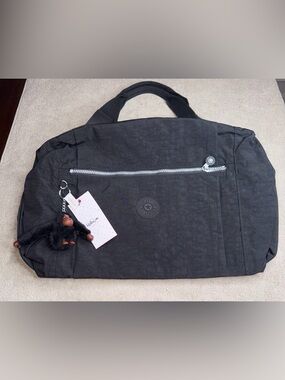 Kipling Black Weekend/Carryall Duffel with Monkey Keychain